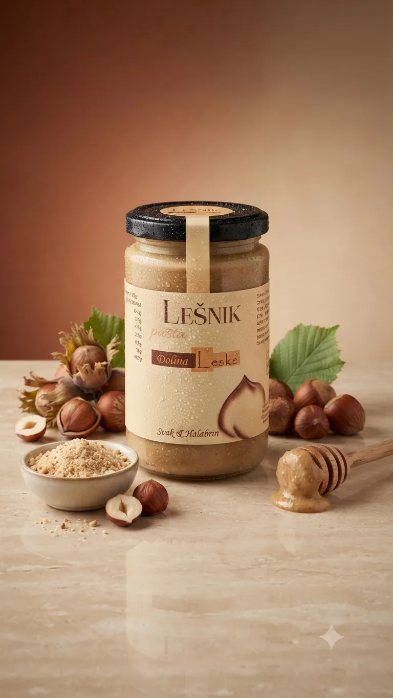 Lešnik pasta — tegla sa lešnicima
